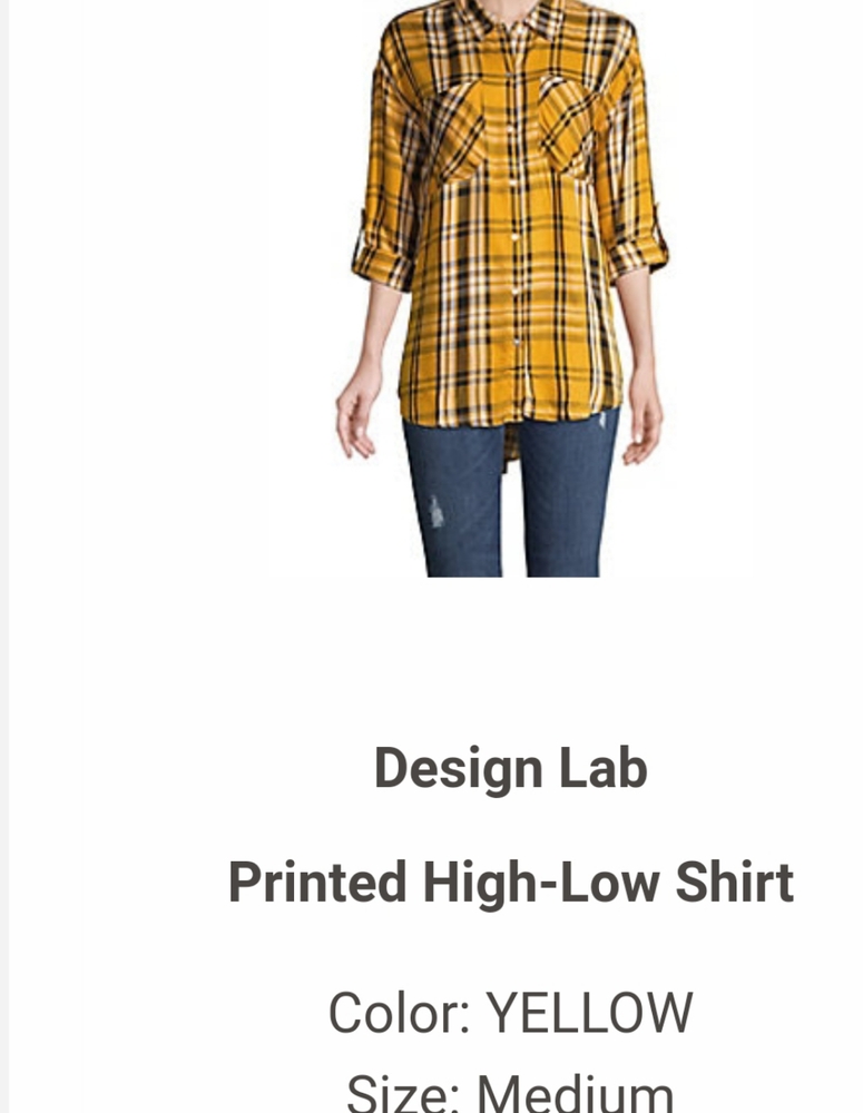 Design Lab Printed High Low Shirt